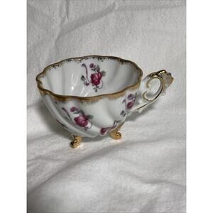 Vintage Fred Roberts Co. San Francisco Footed Rose Tea Cup Saucer Japan